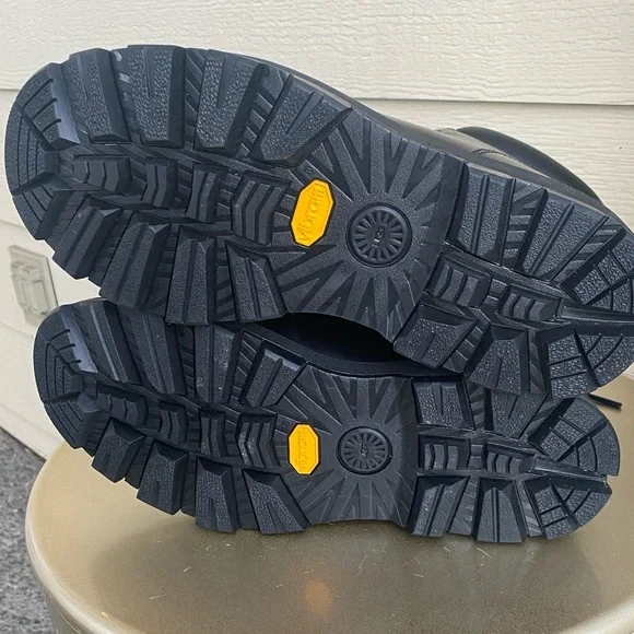 UGG Men's Black Leather Boots - Picture 2 of 3